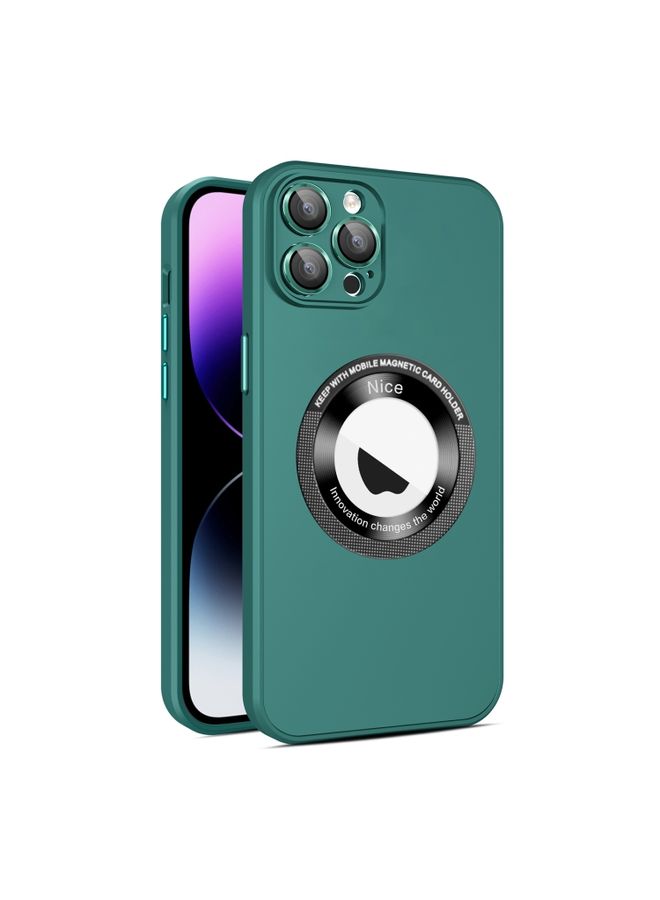 BGM Case Cover For iPhone 14 Pro Eagle Eye Lens CD Texture MagSafe Magnifier Phone Case Dark Green