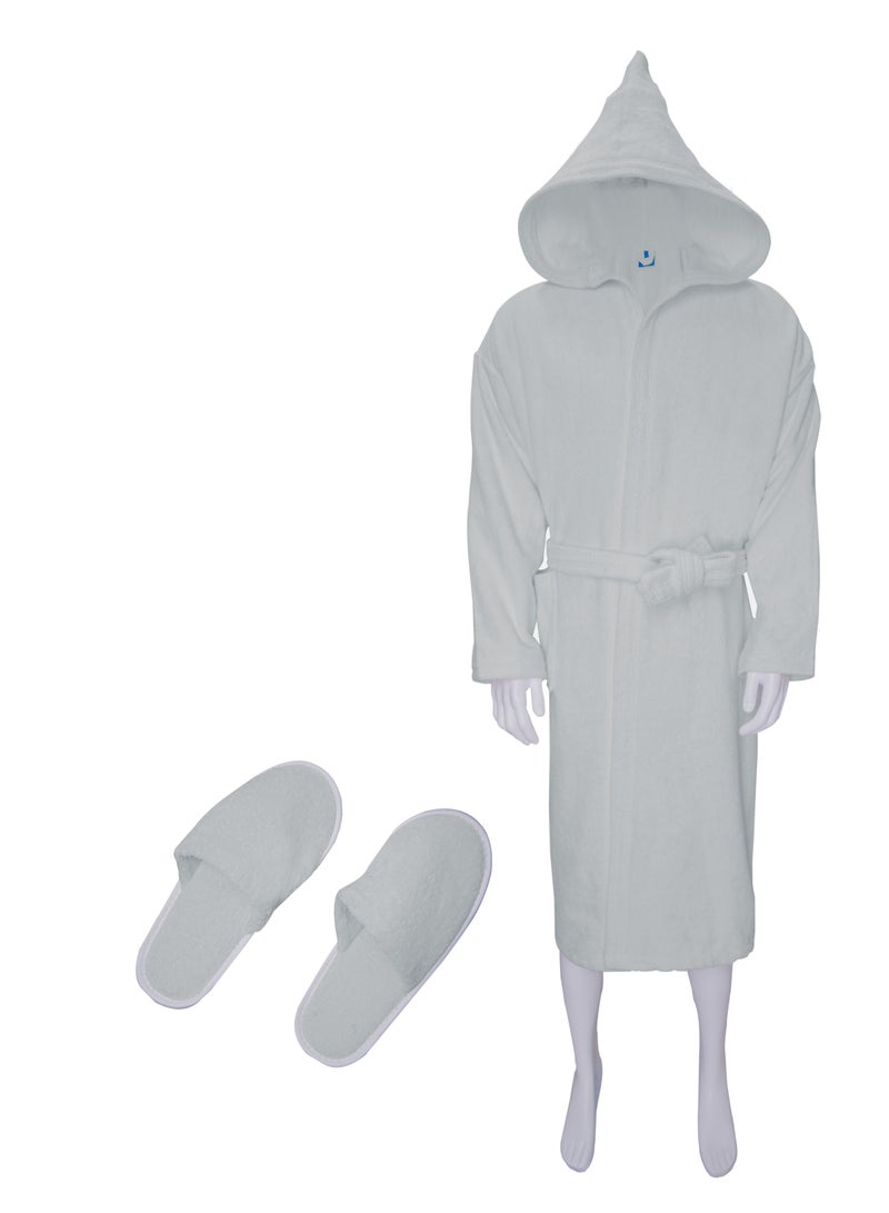 Banotex Egyptian Cotton Bath Robe with Bow, Slipper And Waist Belt  - Image 1
