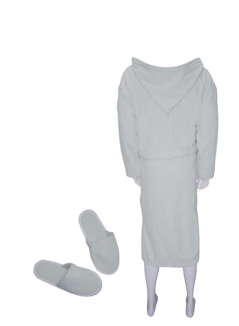Banotex Egyptian Cotton Bath Robe with Bow, Slipper And Waist Belt  - Image 2