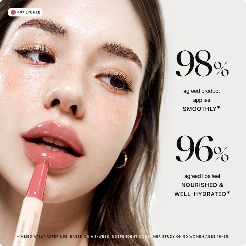 NATURE REPUBLIC طبيعة جمهورية أحمر شفاه بالعسل المذاب (07 ليتشي) أحمر شفاه ناعم، لامع مرطب، بلسم مرطب، لون شفاف، لمسة لامعة ومتألقة، مكياج كوري، هدايا صغيرة - Image 2
