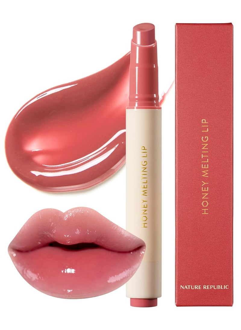 NATURE REPUBLIC Nature Republic HONEY MELTING LIP (07 LYCHEE) SOFT LIP STICK, korean lip, Lip Gloss, Glow lip, glossy, lip balm, lip crayon, jelly gloss, lip pen, tint gloss, sheer lip, korean make up  - Image 1