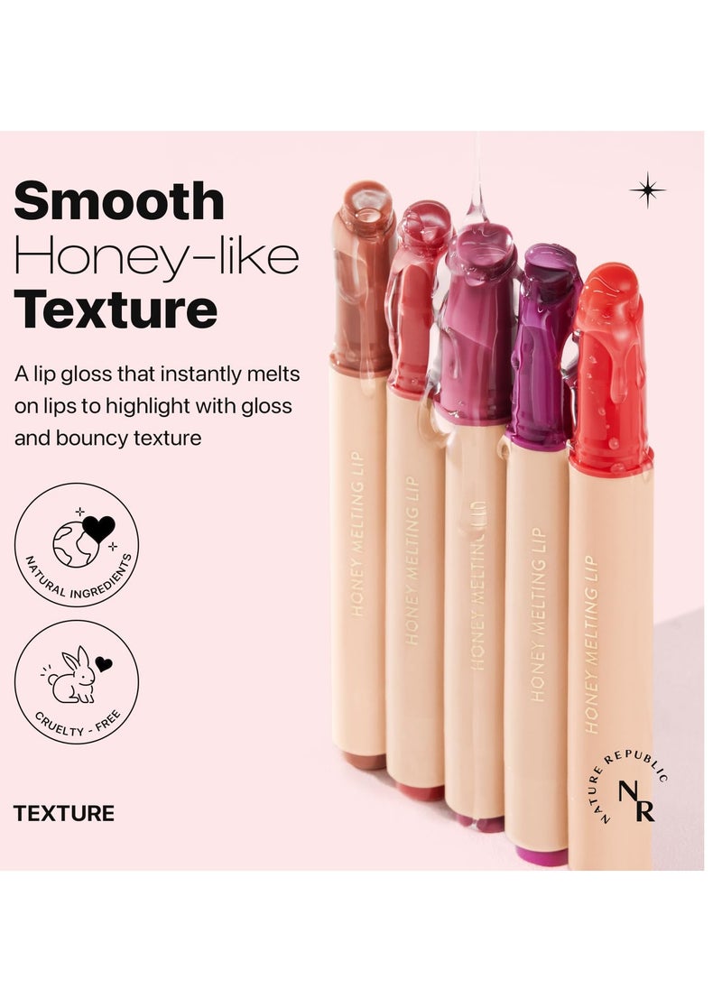 NATURE REPUBLIC Nature Republic HONEY MELTING LIP (07 LYCHEE) SOFT LIP STICK, korean lip, Lip Gloss, Glow lip, glossy, lip balm, lip crayon, jelly gloss, lip pen, tint gloss, sheer lip, korean make up  - Image 2