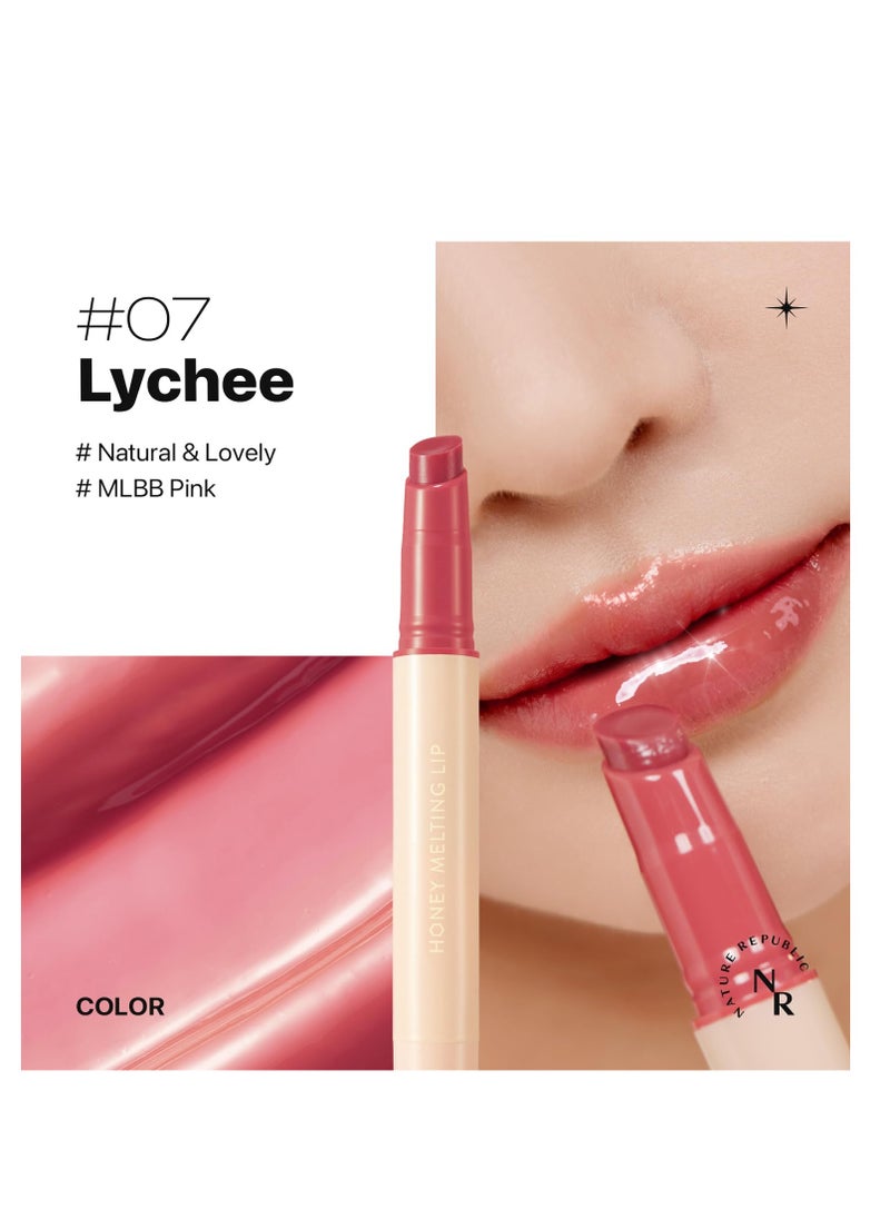 NATURE REPUBLIC Nature Republic HONEY MELTING LIP (07 LYCHEE) SOFT LIP STICK, korean lip, Lip Gloss, Glow lip, glossy, lip balm, lip crayon, jelly gloss, lip pen, tint gloss, sheer lip, korean make up  - Image 3