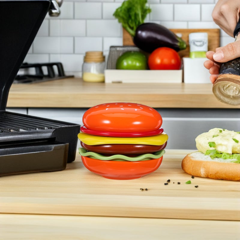 6pcs Dipping Bowls Ceramic Sauce Dish Hamburger Shape Appetizer Plates Serving Dishes for Ketchup Vinegar and Snacks Seasoning - Image 4