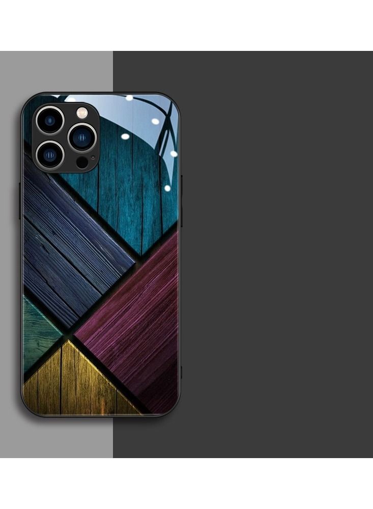 Loquat Back Cover Printed Glass Protective Mobile Phone Case for iPhone