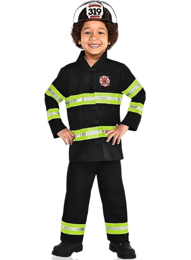 أمسكان أزياء رجال الإطفاء الأمريكية - ملابس مناسبة للأطفال من سن 4 إلى 6 سنوات