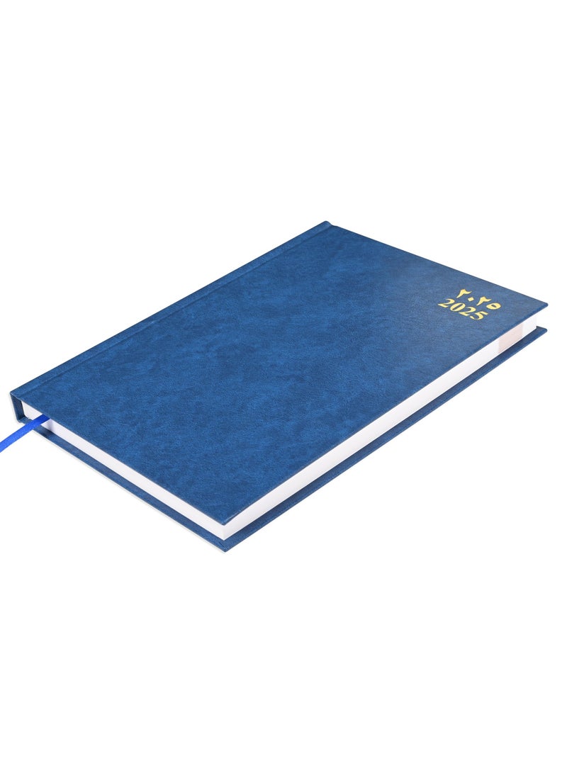 FIS 2025 Agenda Diary Arabic/English Vinyl Hard Cover, Blue - FSDI75AEV25BL - Image 1