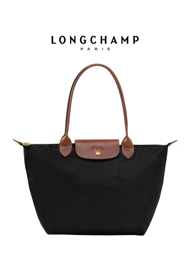 لونج شامب Longchamp Women's Medium Handbags, Tote Bags, Shoulder Bags, Black Classic Style (باللغة الإنجليزية) - Image 1