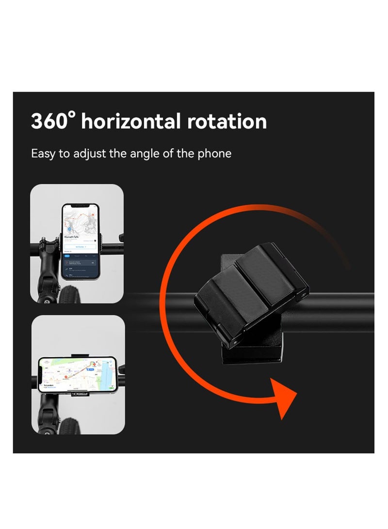 Generic Aluminum Motorcycle Phone Mount - Hidden Ring Bike Phone Holder for 4.5-7 Inch Phones, 360° Rotation Handlebar Clip for Scooters and Bicycles (Black)  - Image 4