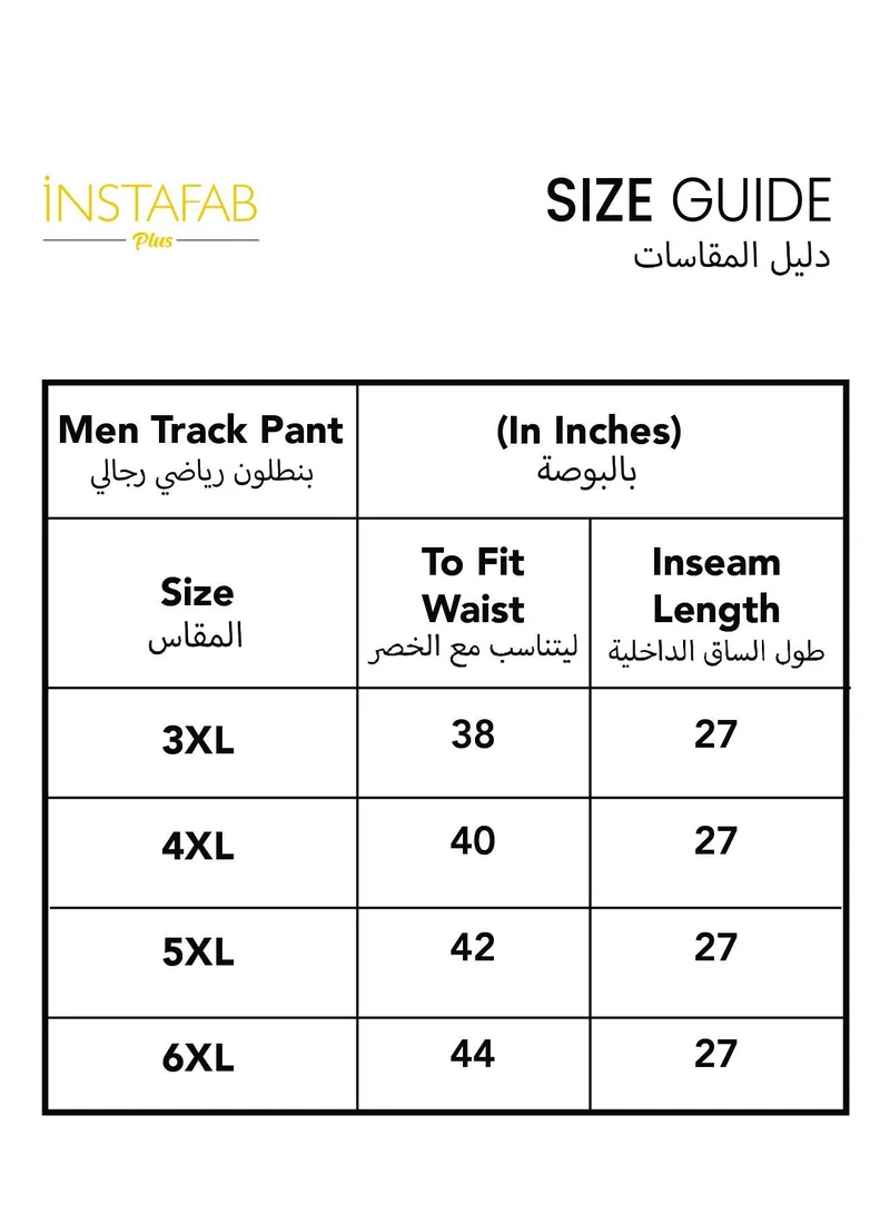 Instafab Plus  Instafab Plus Men's Moon Grey Pinstriped Trackpants For Casual Wear | Angled Open Pocket | Drawstring Closure | Trackpant Crafted With Comfort Fit For Everyday Wear for Men | Best Price UAE