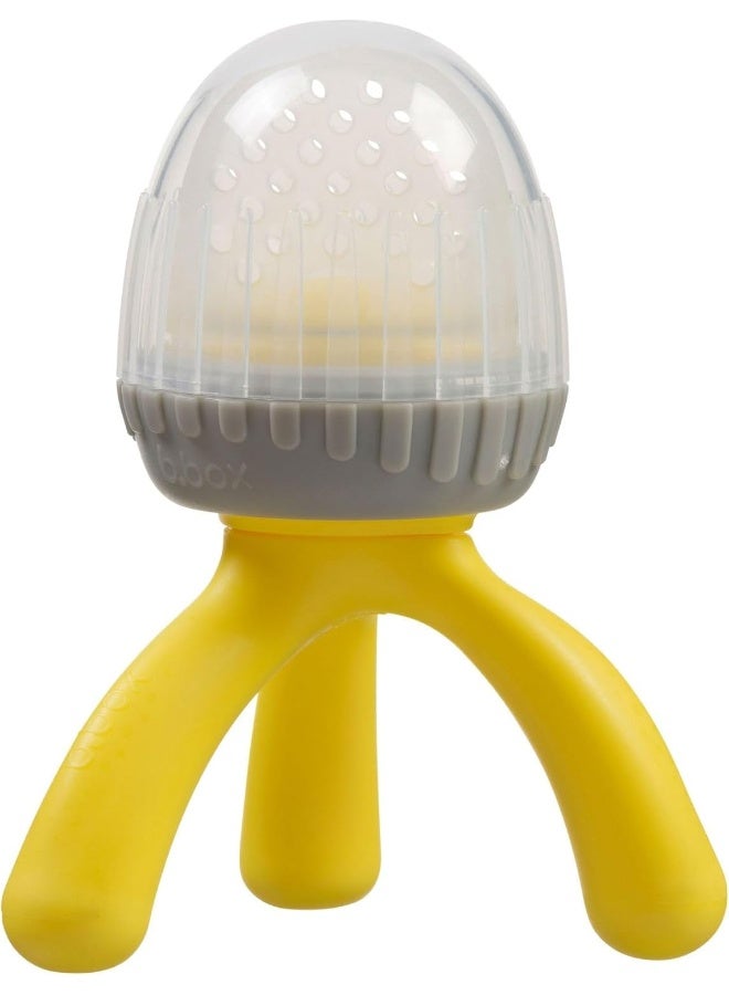 b.box Silicone Fresh Food Feeder. Ages 4 Months+, Tripod Design Easy for Baby to Hold. Perfect for Fresh or Frozen Foods. Cap Included for On The Go. Dishwasher Safe (Lemon Sherbet) - Image 4