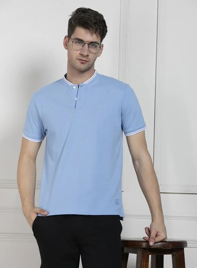 Dennis Lingo Regular Fit Blue Cotton T-Shirt – Stylish and Comfortable