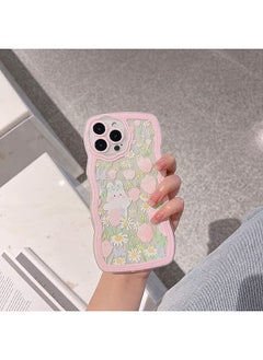 Generic Compatible with iPhone 14 Pro Max Case,Lovely Cartoon Floral Rabbit with Flower Beaded Lanyard Wrist Strap for Women Girly, Soft TPU Full Protective Cover- Flower Rabbit  - Image 5