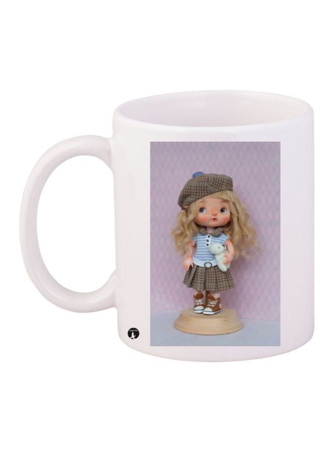 Girl Printed Coffee Mug White/Blue/Purple 11ounce