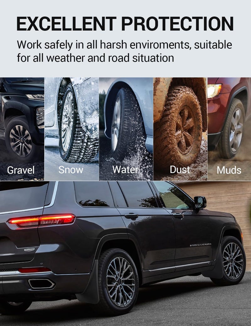 Ecarzo Mud Flaps Compatible with Jeep Grand Cherokee L 2025 2024 2023 2022 2021 3-Row No Drilling Required All Weather Mud Splash Guards Mudflap Front & Rear Jeep Grand Cherokee L Accessories 4pc Set - Image 5