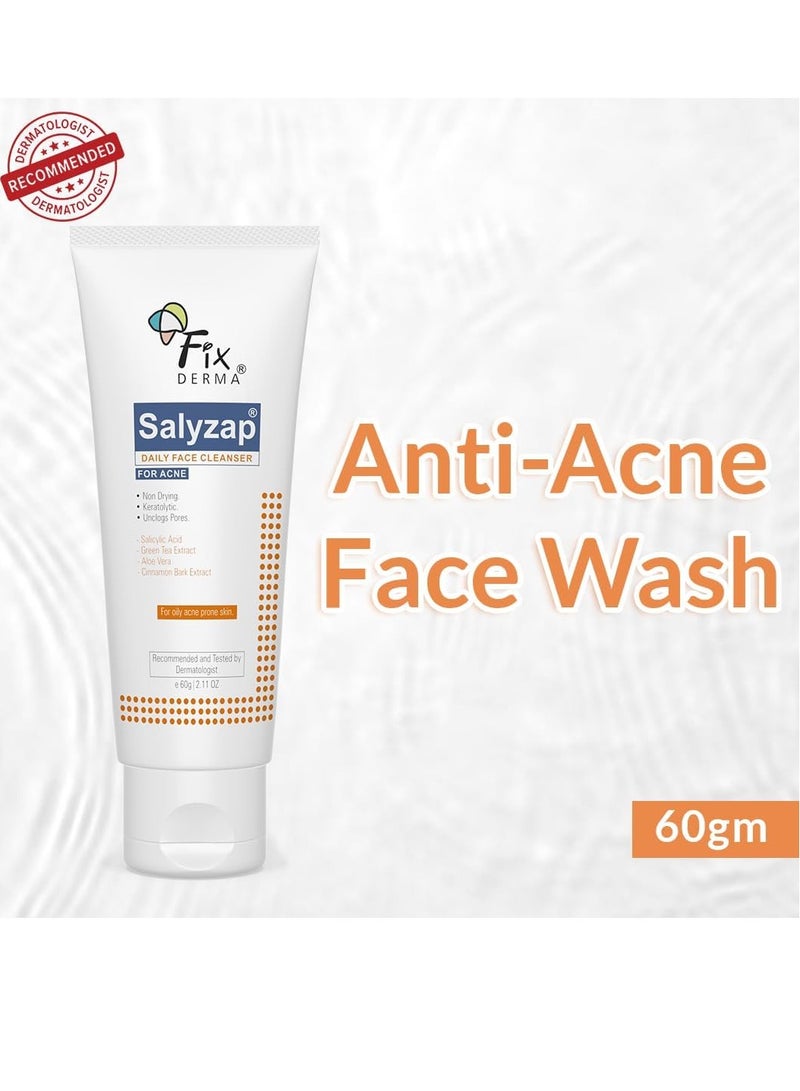 فيكسديرما منظف ​​الوجه بحمض الساليسيليك بنسبة 2%، منظف الوجه اليومي من ساليزاب لعلاج حب الشباب | غسول الوجه للنساء والرجال | مناسب للبشرة الدهنية والمعرضة لحب الشباب والبشرة الحساسة - 2.1 أونصة سائلة - Image 2