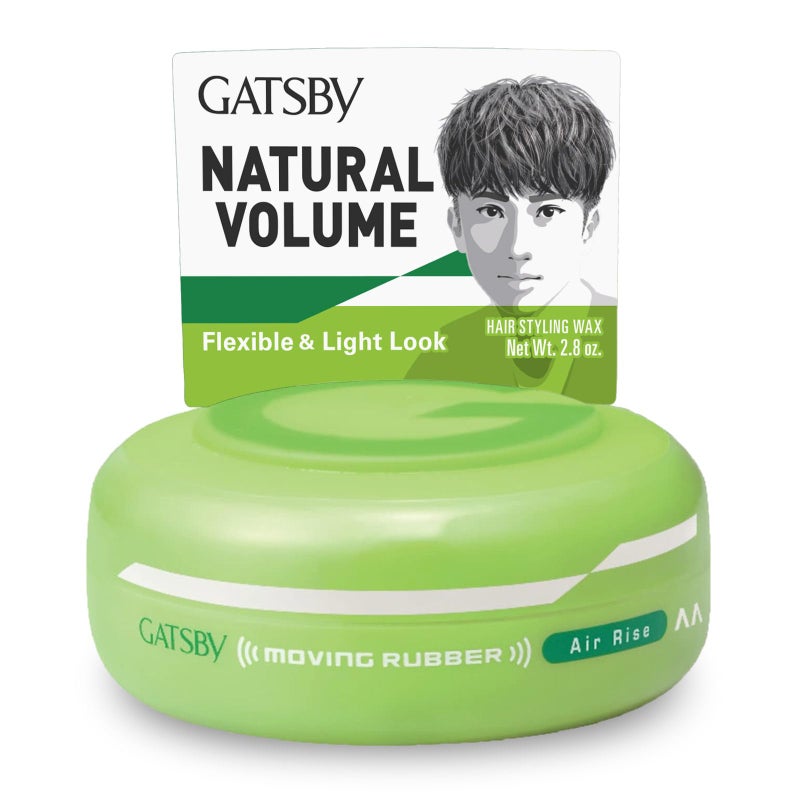 GATSBY Moving Rubber Air Rise Hair Wax, English Version, 80g/2.8oz - Image 1