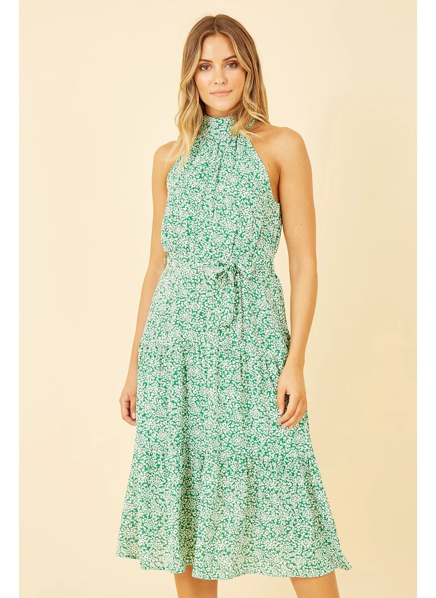 ميلا لندن Ditsy Floral Halter Neck Midi Dress