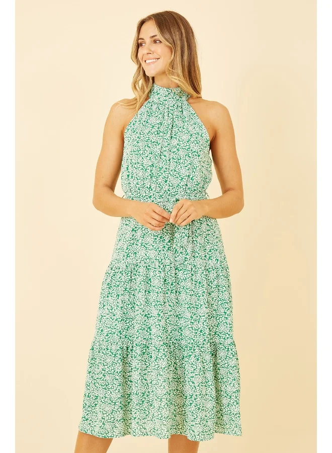 MELA LONDON Floral Halter Midi Dress