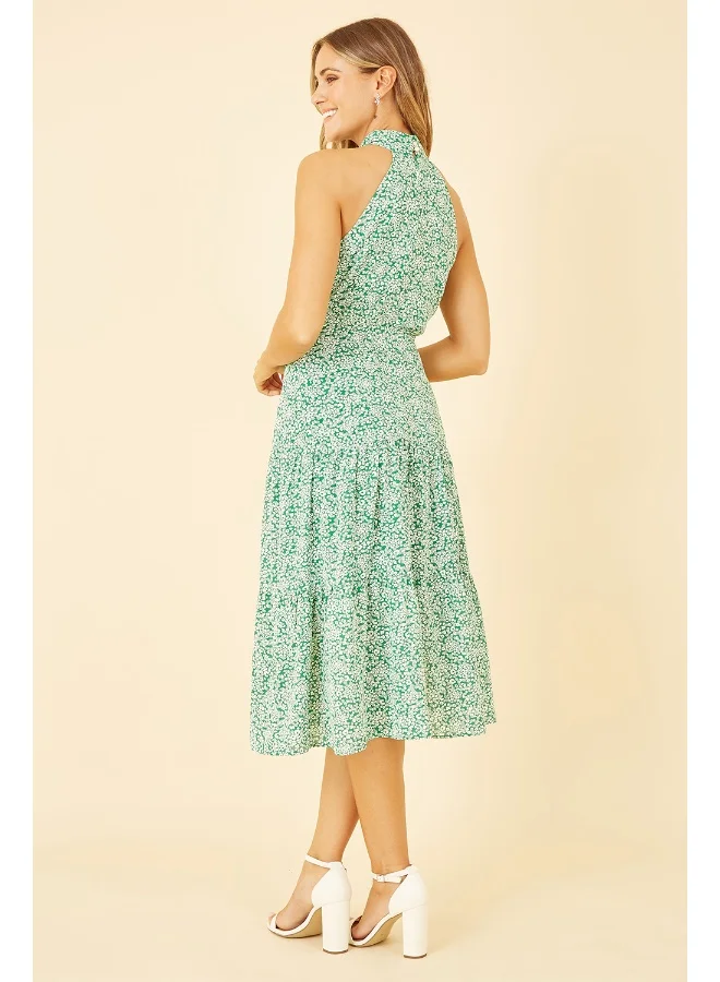 MELA LONDON Floral Halter Midi Dress