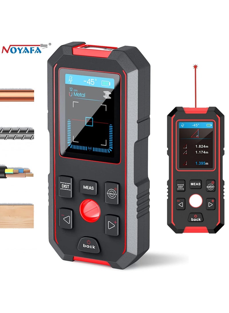 NOYAFA 3 in 1 Stud Finder Wall Scanner with Laser Level & Laser Distance Meter, IP54 Wall Detector for Wood AC Live Wire Metal Studs Detection, Rechargeable Rangefinder, Automatic Calibration & Data Storage - Image 1