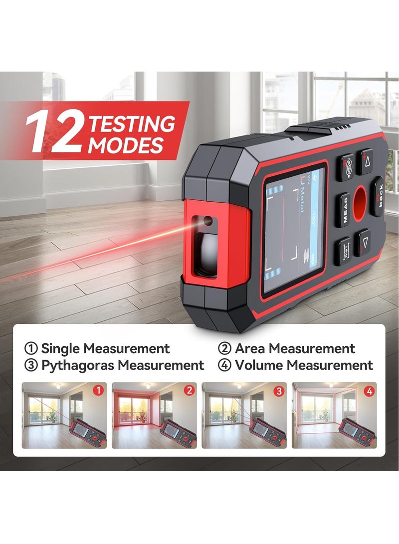 NOYAFA 3 in 1 Stud Finder Wall Scanner with Laser Level & Laser Distance Meter, IP54 Wall Detector for Wood AC Live Wire Metal Studs Detection, Rechargeable Rangefinder, Automatic Calibration & Data Storage - Image 4