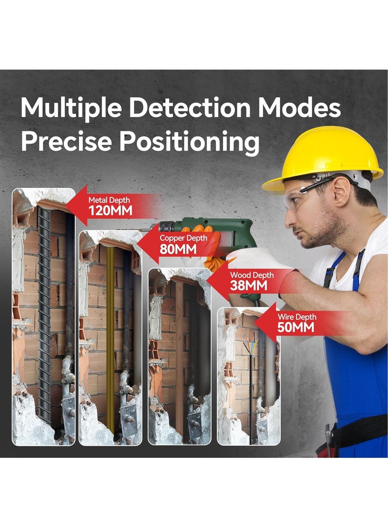 NOYAFA 3 in 1 Stud Finder Wall Scanner with Laser Level & Laser Distance Meter, IP54 Wall Detector for Wood AC Live Wire Metal Studs Detection, Rechargeable Rangefinder, Automatic Calibration & Data Storage - Image 5