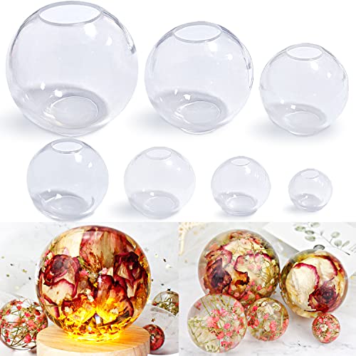 RESINWORLD Set of 4, 3", 2.5", 2", 1.7", 1.3", 0.9" Clear Silicone Sphere Molds, Large 3D Seamless Sphere Silicone Molds for Resin Casting, Round Ball Orbs Epoxy Resin Mold for Jewelry, Soap, Candle - Image 1