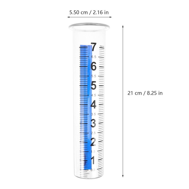 Plastic Rain Gauge with Blue Markings Garden Outdoor Farming Rainfall Measuring Tool - Image 3