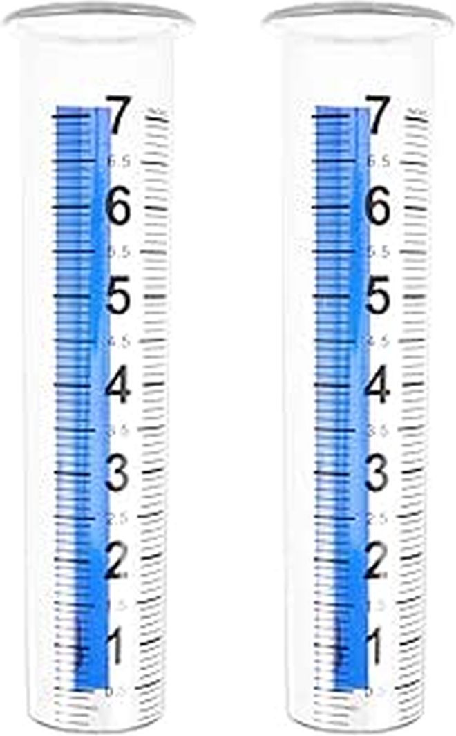 Plastic Rain Gauge with Blue Markings Garden Outdoor Farming Rainfall Measuring Tool - Image 1
