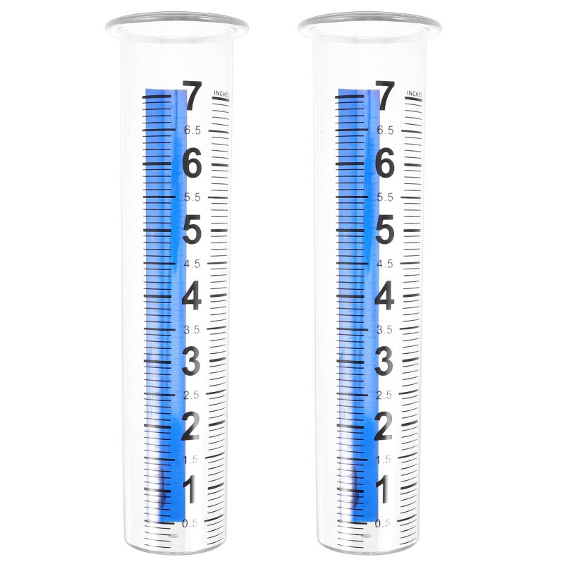 Plastic Rain Gauge with Blue Markings Garden Outdoor Farming Rainfall Measuring Tool - Image 2