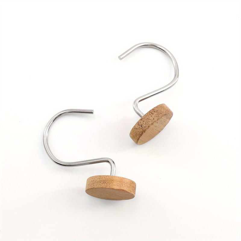 Chrome Stainless Steel Shower Curtain Hooks Set of 12 Rustproof Heavy Duty Easy Hang - Image 4