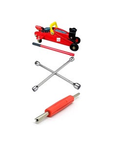 ABBASALI Hydraulic Jack 2 Ton With Cross Spanner To Open Tire 