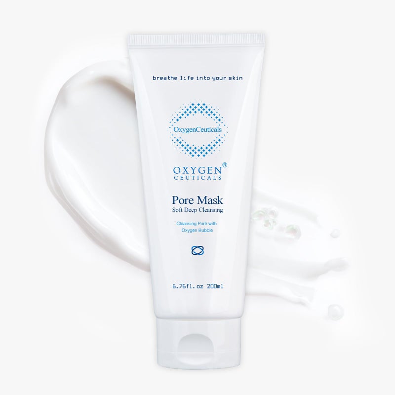 OxygenCeuticals Pore Mask â€“ Deep Cleansing Foaming Face Wash with Stearic Acid, Lavender Oil & Portulaca Extract, Helps Remove Impurities & Oil for Healthy-Looking Skin, 6.7 fl.oz (200ml) - Image 1