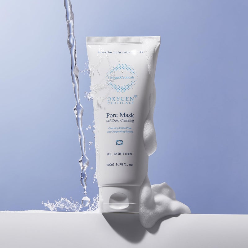 OxygenCeuticals Pore Mask â€“ Deep Cleansing Foaming Face Wash with Stearic Acid, Lavender Oil & Portulaca Extract, Helps Remove Impurities & Oil for Healthy-Looking Skin, 6.7 fl.oz (200ml) - Image 3