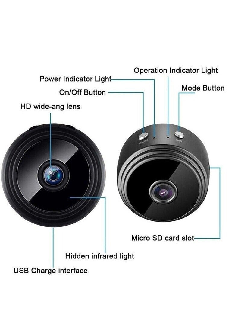 ELTRAZONE 2-Pack Mini WiFi Hidden Cameras - Wireless Spy Cameras for Home Security, HD 1080P Nanny Cams with Night Vision and Motion Detection - Image 3