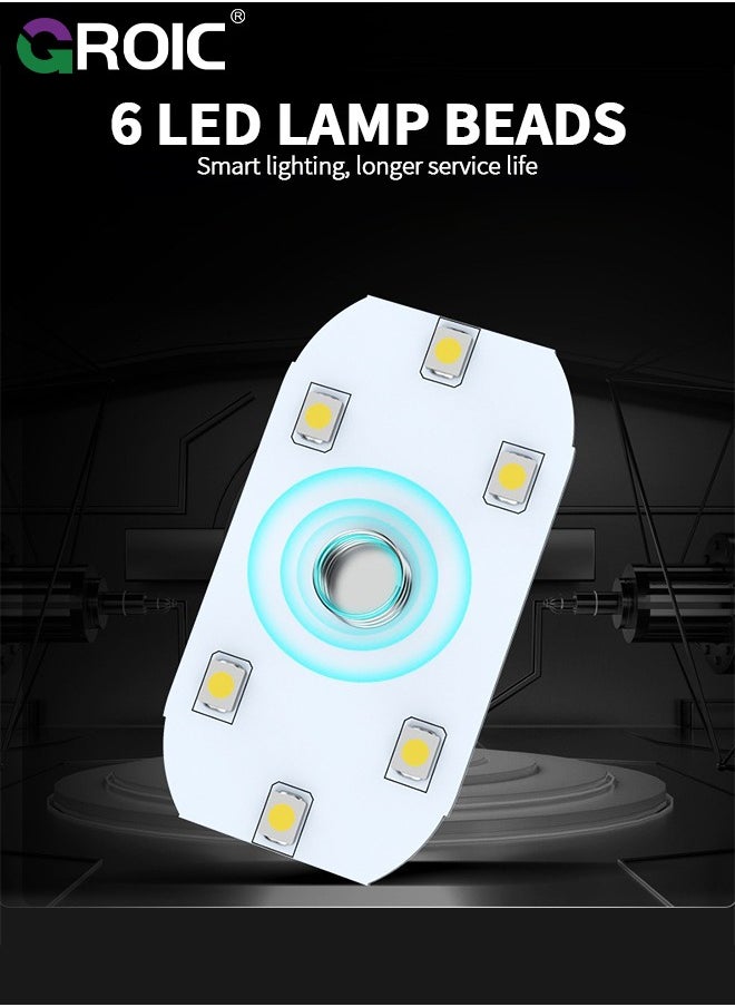 GROIC 2Pcs Wireless Led Lights for Car Interior, Car Led Lights Interior, USB Rechargeable Automotive Neon Accent Light Kits, Free Installation of Magnetic Car Interior Lights (7colors)  - Image 4