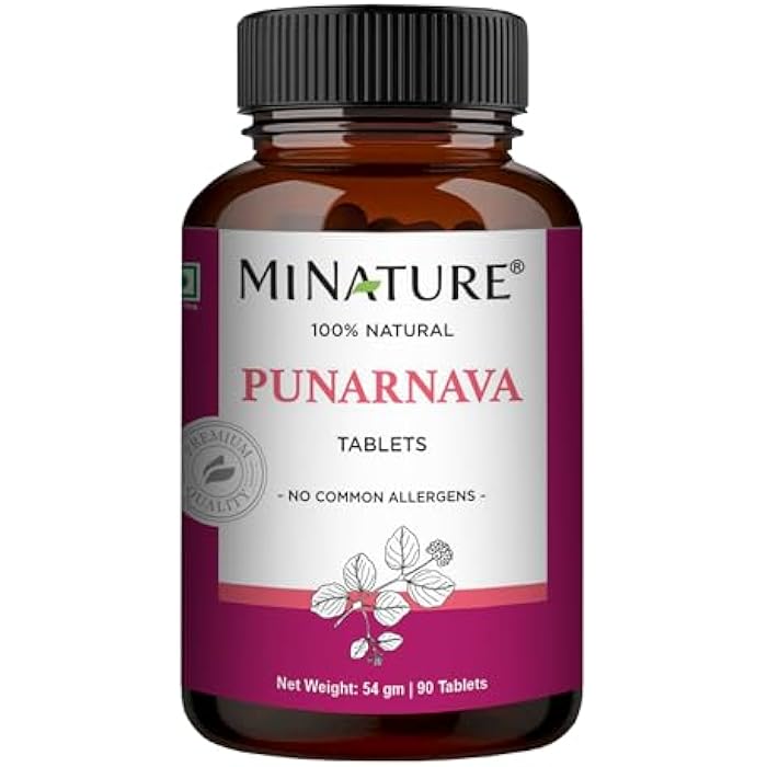 minature Punarnava Tablets by mi Nature| 90 Tablets, 1000 mg| 45 Days Supply| Herbal Tablets| Vegan | Boerhaavia diffusa| from India - Image 1