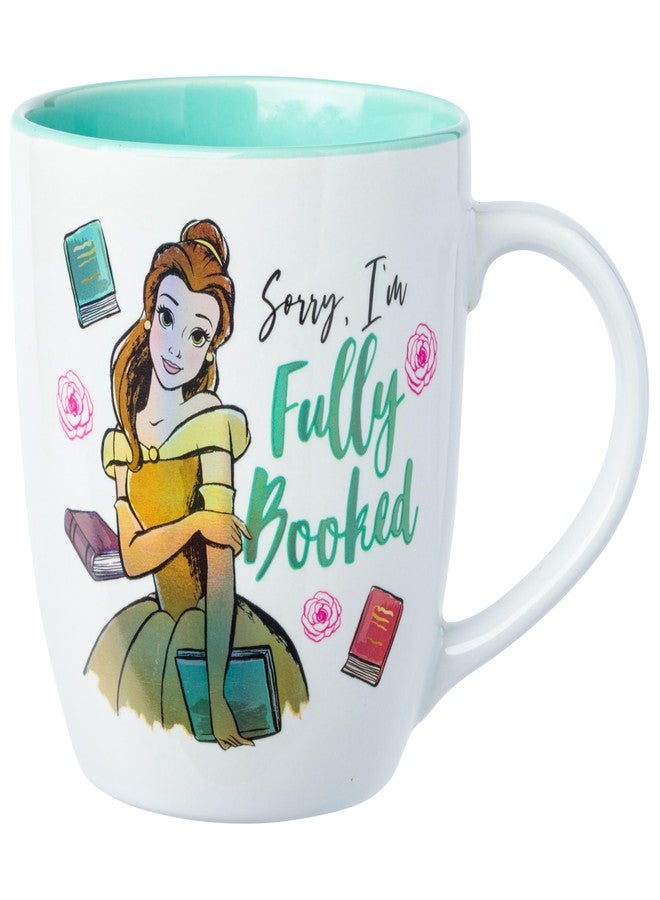 Silver Buffalo Disney Princess Beauty and the Beast Belle Sorry, I’m Fully Booked Ceramic Mug, 18 Ounces - Image 1