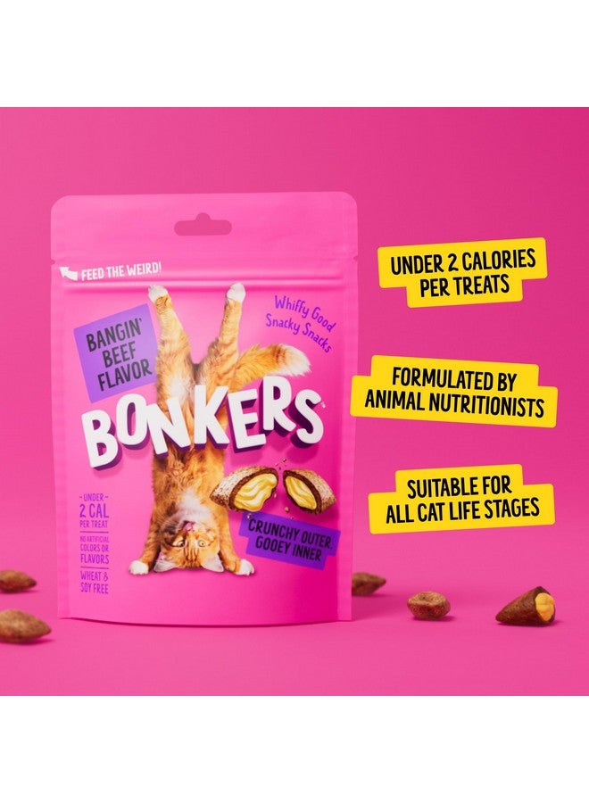 Bonkers Cat Treats Bangin' Beef Flavor 6.3 OZ, Cat Treats, Treats for Training, for All Breeds and Ages, Food Topper, Resealable Pouch (6 Pack) - Image 2
