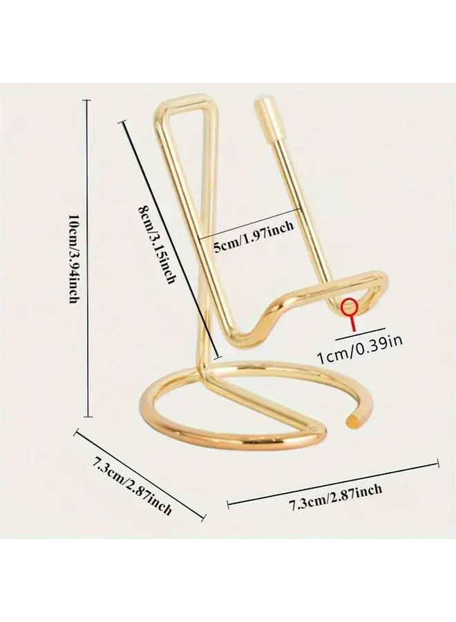 Golden Metal Simple Lazy Mobile Phone Bracket Desktop Flat Stand Holder - Image 2