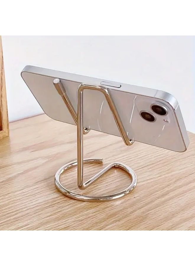 Golden Metal Simple Lazy Mobile Phone Bracket Desktop Flat Stand Holder - Image 3