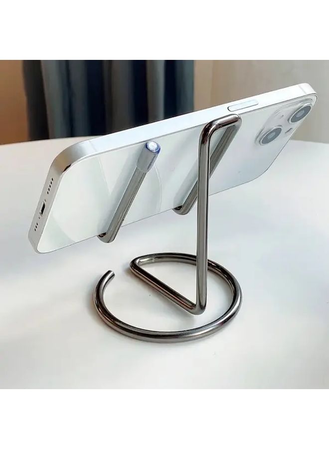 Golden Metal Simple Lazy Mobile Phone Bracket Desktop Flat Stand Holder - Image 4