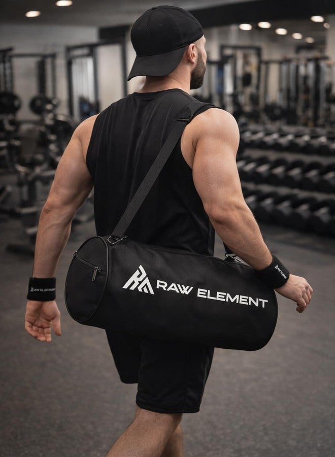 RAW ELEMENT Gym Bag & Wrist Band Combo | Fitness Training Set for Men & Women | Durable Sports Duffel with Sweatband - Image 4