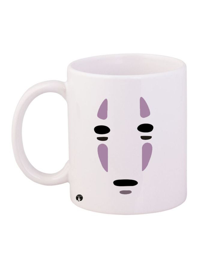 RYN Printed Ceramic Coffee Mug White/Black/Purple 11ounce