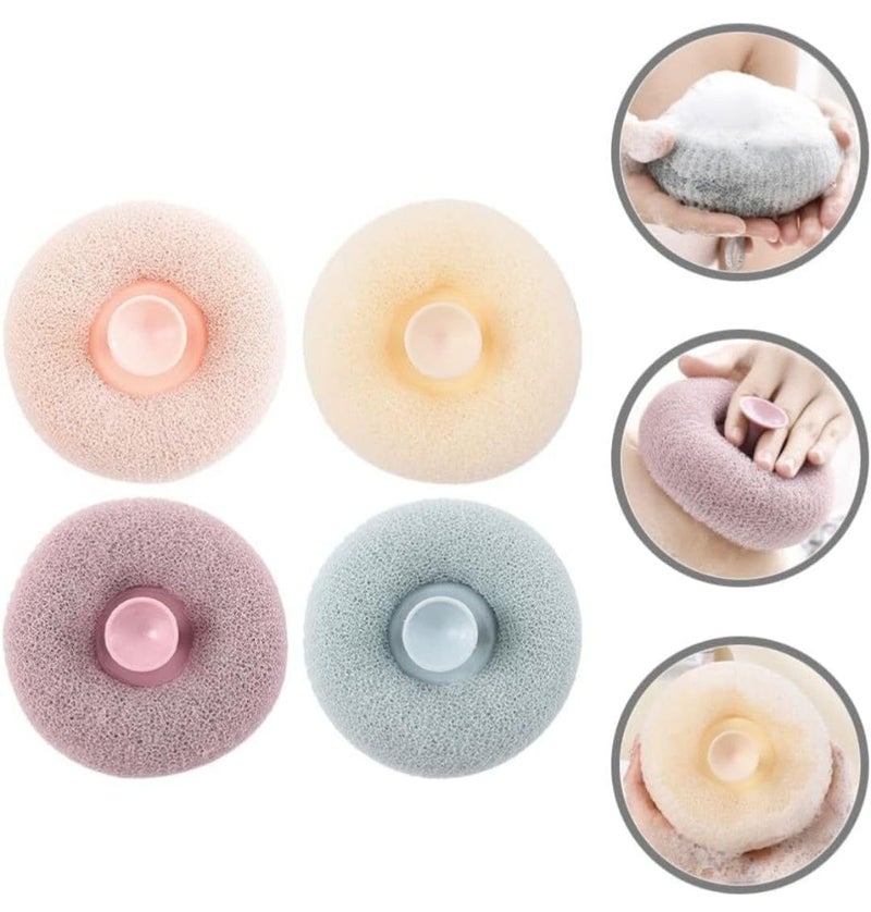 Loquat Loofah Bath Sponge Body Scrubber Mesh for Men Women Mud Dirt Remover Exfoliating Soft Massager And Scrubber for Women Men Babies Kids Rendom Color - Image 3