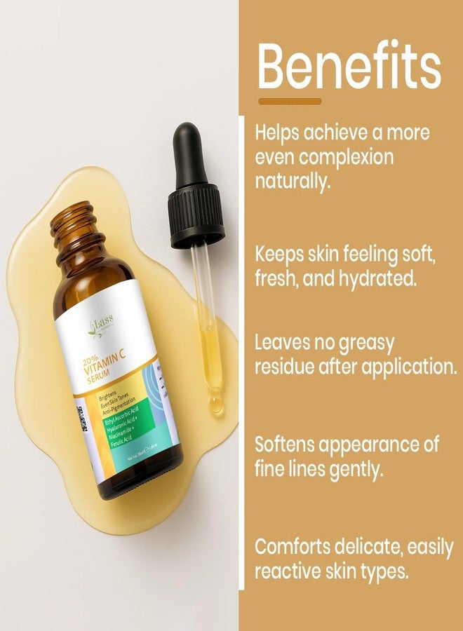 Lass Natural 20% Vitamin C Skin Care Serum | Dark Spots | Reduces Pigmentation | Boosts Collagen | Brightening and Nourishing Skin | Suitable For All Skin Types | 30ml - Image 5