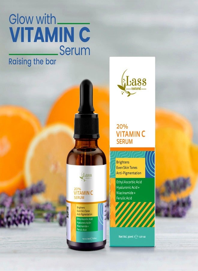 Lass Natural 20% Vitamin C Skin Care Serum | Dark Spots | Reduces Pigmentation | Boosts Collagen | Brightening and Nourishing Skin | Suitable For All Skin Types | 30ml - Image 3