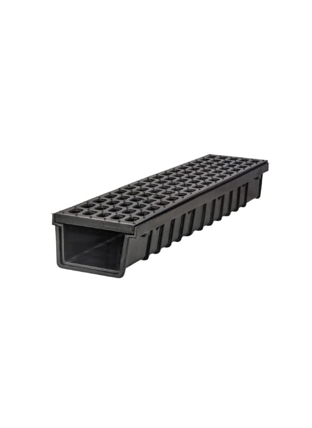 V DRAINS V DRAINS PP Polypropylene Drain Channel for Landscapes Roofs Terraces Balconies Gardens Corridors Size 1000x100x50 mm ColorBlack  - Image 4