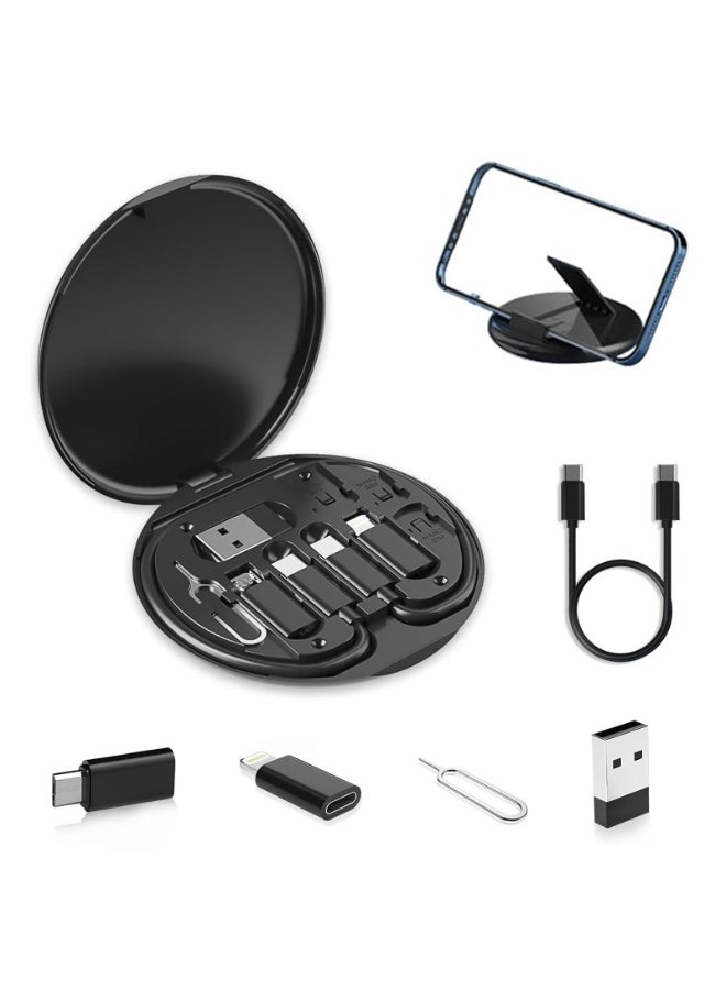 ACYYH Portable Data Cable Organizer with Cell Phone Holder，black - Image 1